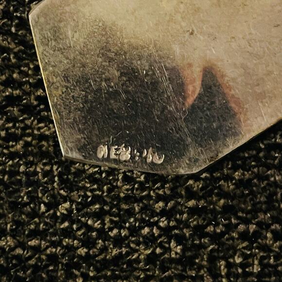 Vintage Alpaca Mexico Silver Tone Turquoise Inlay Earrings Pierced Pair - Picture 4 of 5